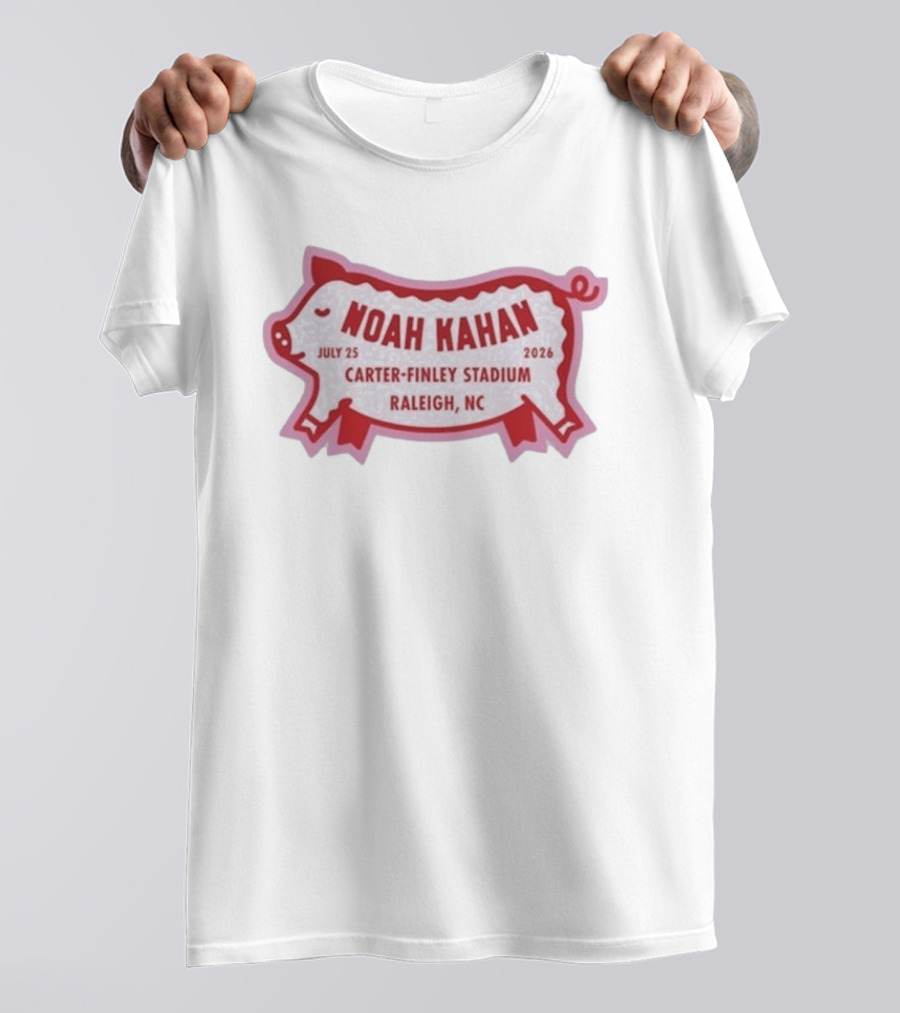 Noah Kahan July 25 2026 Carter Finley Stadium Raleigh NC Pig Motif T-Shirt