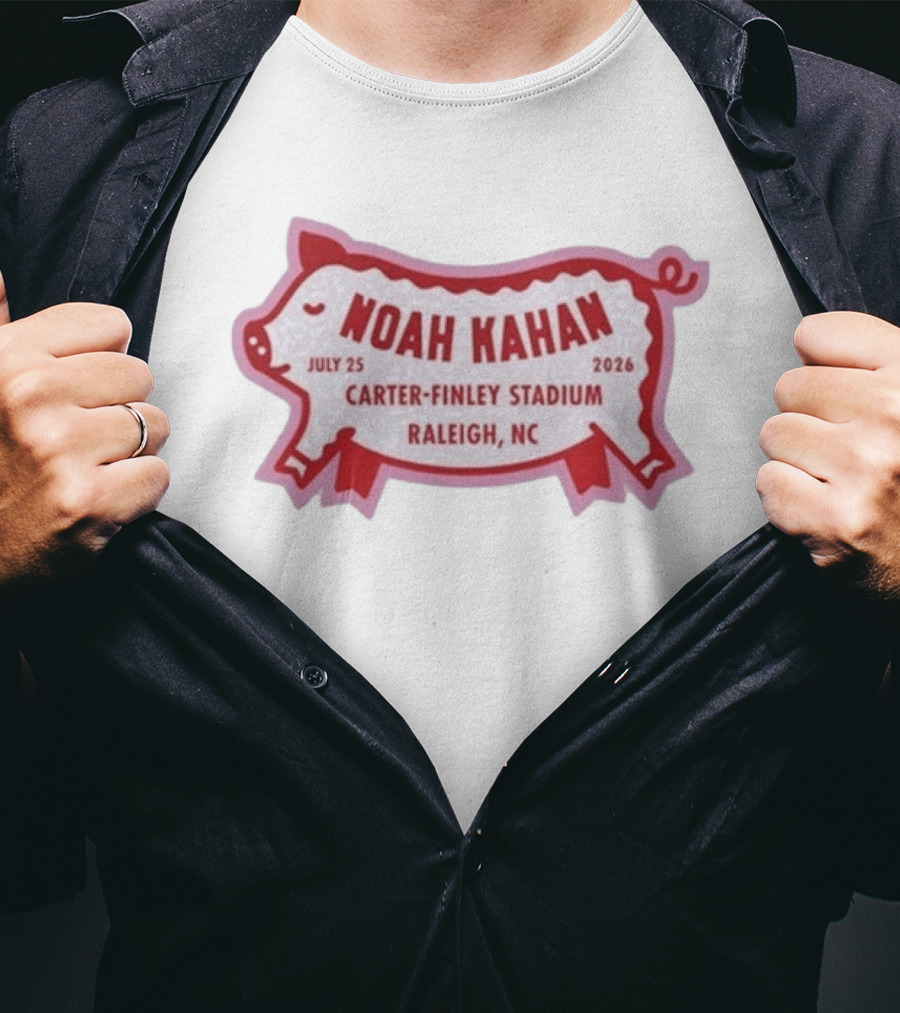 Noah Kahan July 25 2026 Carter Finley Stadium Raleigh NC Pig Motif T-Shirt