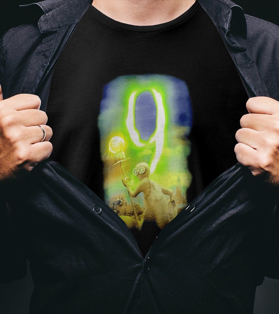9 Movie Iconic Character With Light Bulb Staff And Gas Mask T-Shirt