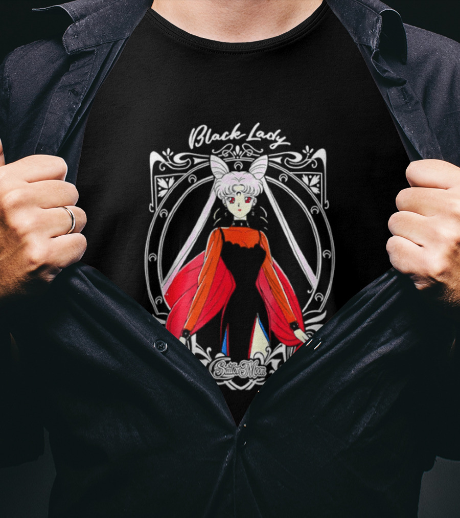 Black Lady Sailor Moon Anime Character Art Nouveau T-Shirt