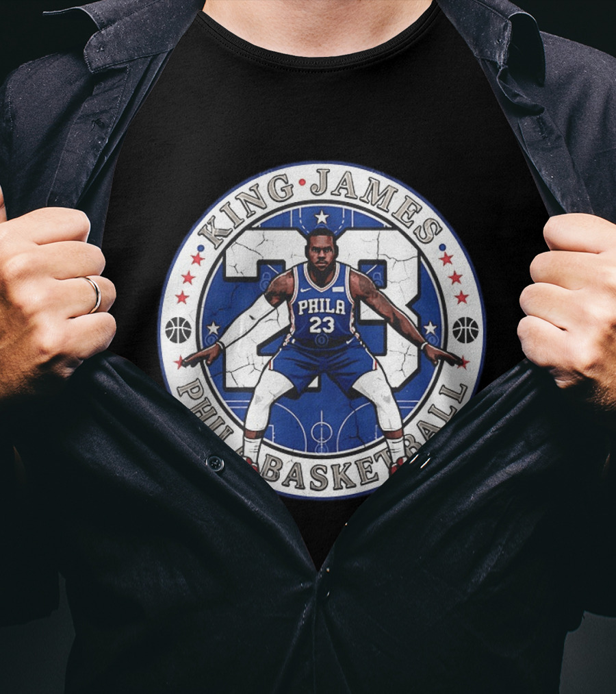 King James 23 Phila Basketball Philadelphia 76ers LeBron James T-Shirt