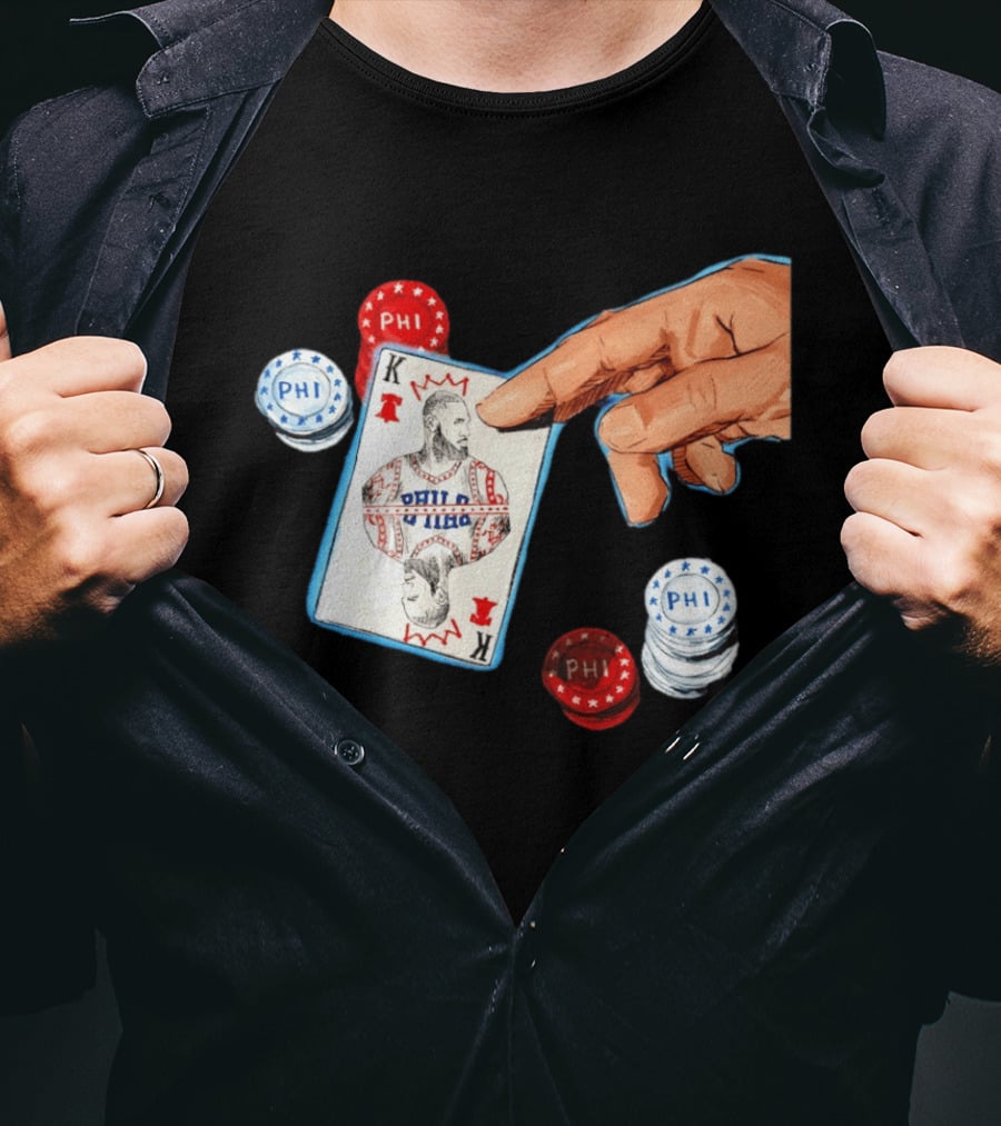 Philadelphia 76ers King Playing Card LeBron James The Last Hand T-Shirt