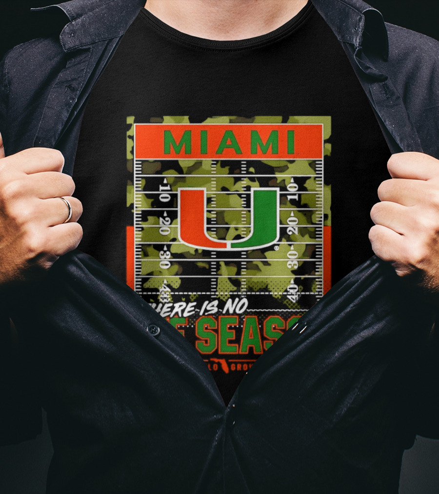 Miami Hurricanes U No Off Season Football Field Camo T-Shirt
