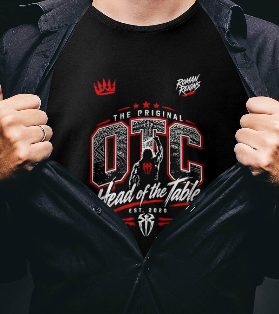 Roman Reigns The Original OTC Head Of The Table EST 2020 Crown Stars T-Shirt