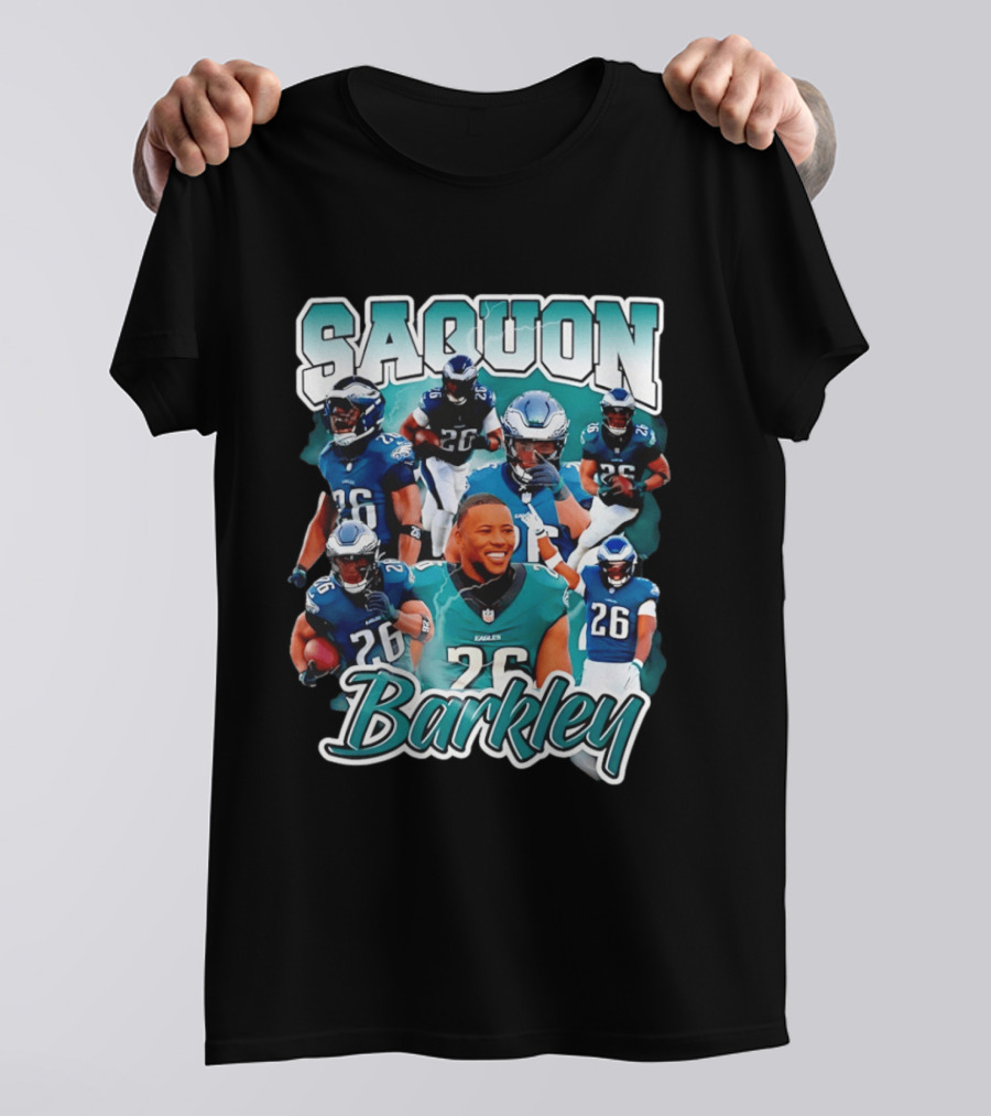 Saquon Barkley Eagles Number 26 Player Collage T-Shirt