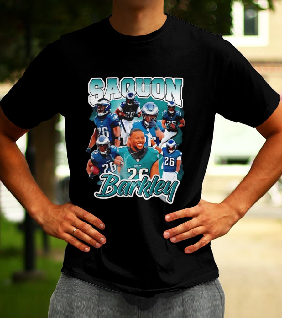 Saquon Barkley Eagles Number 26 Player Collage T-Shirt