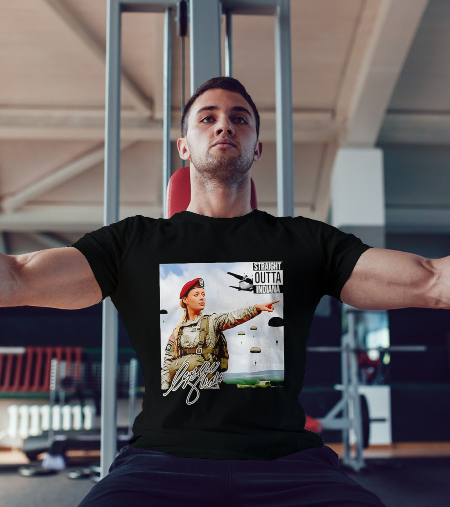 Sophie Cunningham Straight Outta Indiana Military Paratrooper T-Shirt