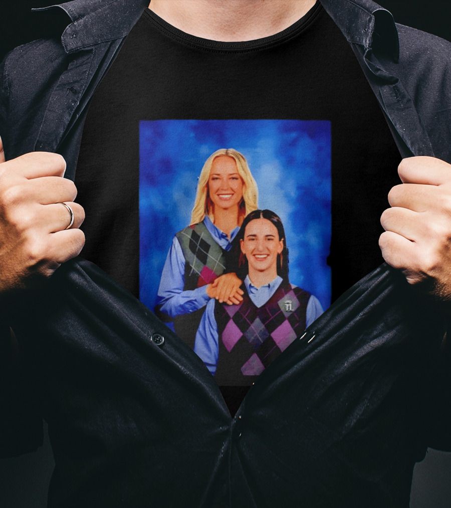 Sophie Cunningham Vs Caitlin Clark Step Brothers Portrait Style Sports Rivalry T-Shirt
