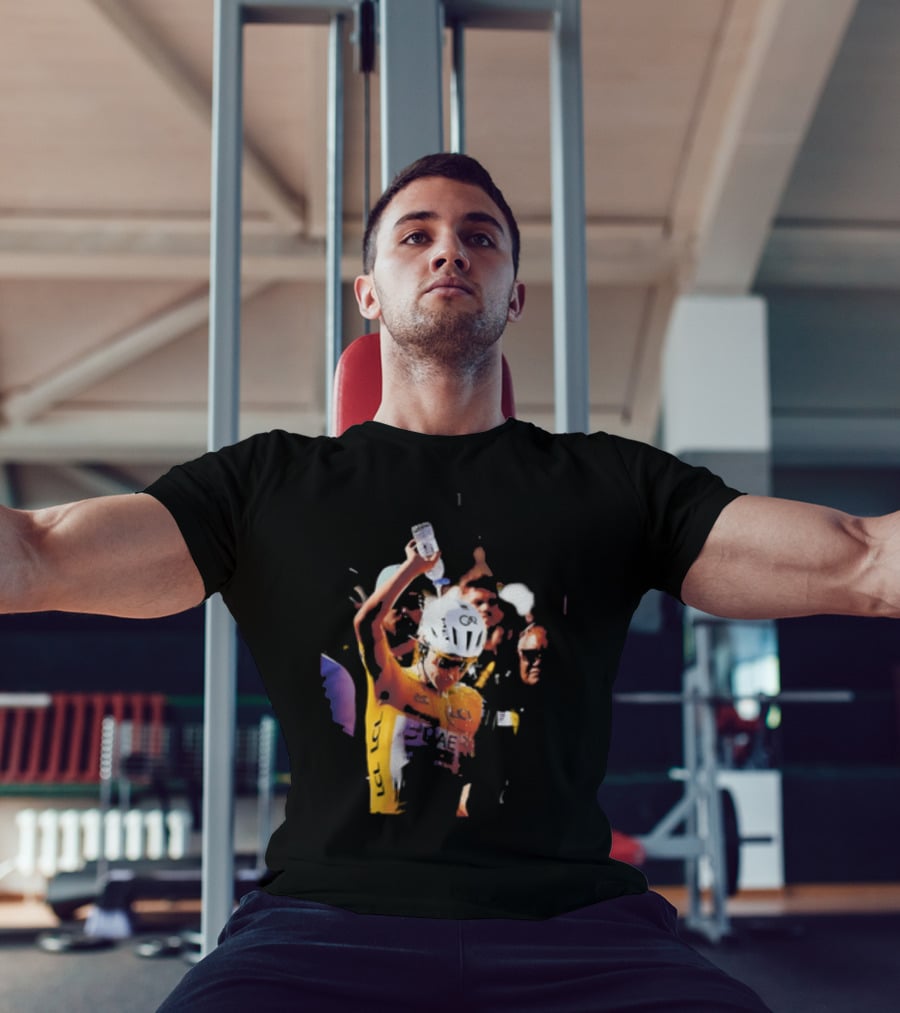 Tadej Pogačar Cooling Off With Water Bottle T-Shirt