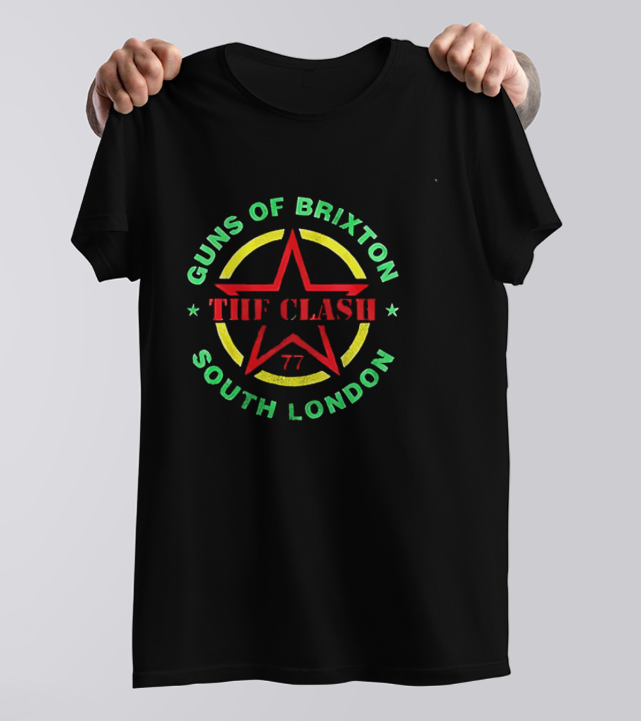 Guns Of Brixton The Clash South London 77 Star Circle T-Shirt