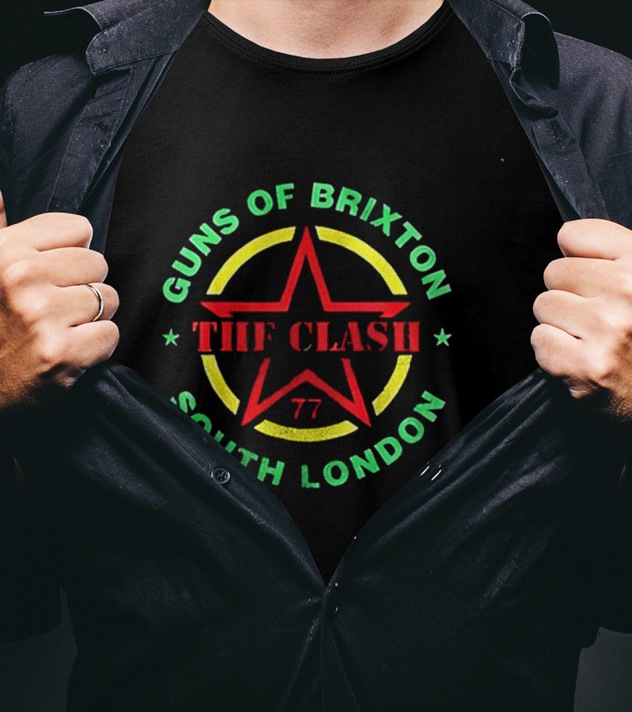 Guns Of Brixton The Clash South London 77 Star Circle T-Shirt