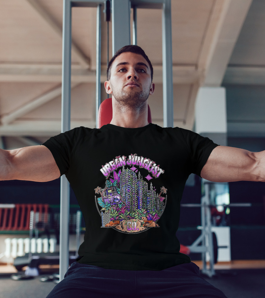 Urban Junglist Co Jungle Cityscape Boombox Vibes T-Shirt