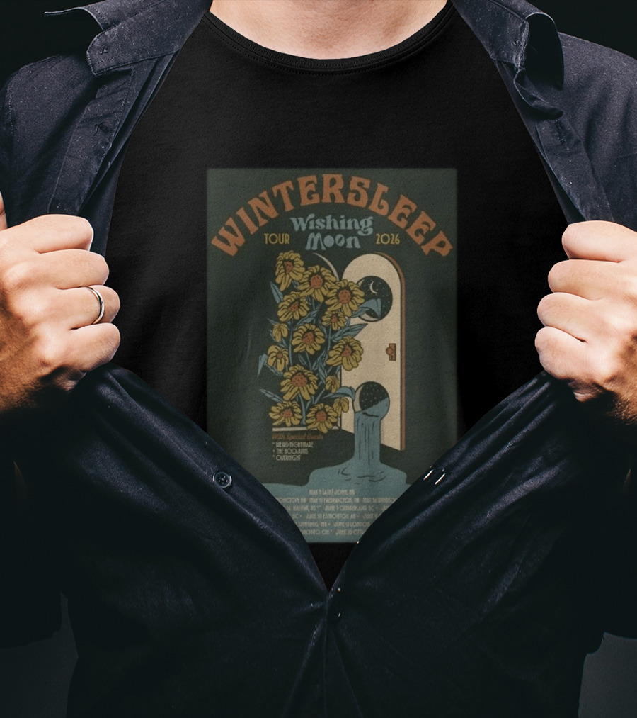 Wintersleep Wishing Moon Tour 2026 Sunflowers Special Guests Dates T-Shirt