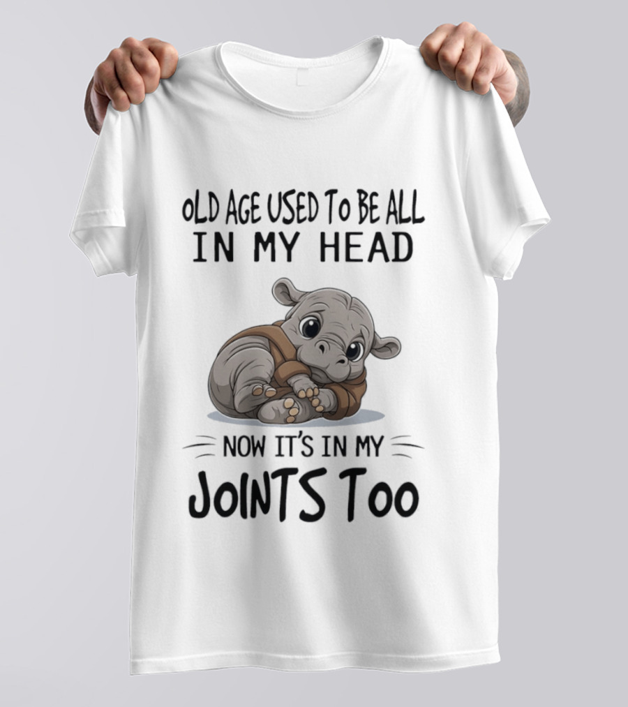 Old Age Used To Be All In My Head Now It's In My Joints Too Cute Hippopotamus T-Shirt