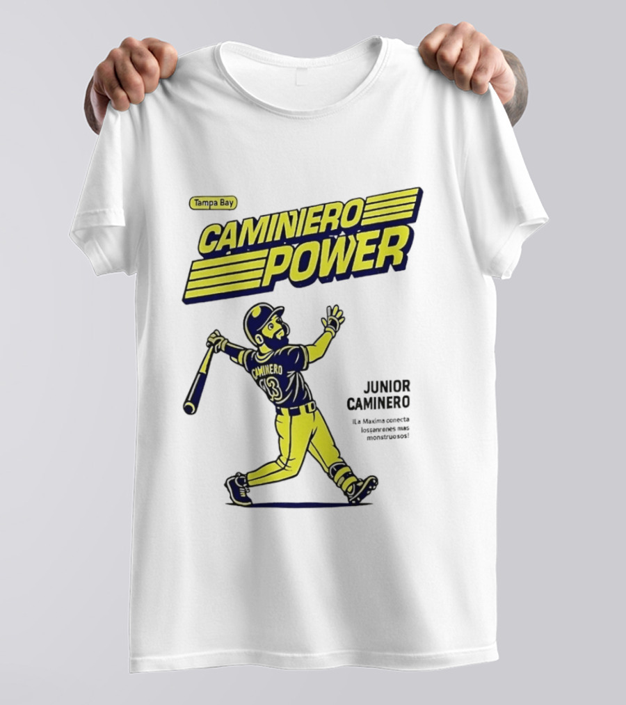 Junior Caminero Tampa Bay Caminero Power Baseball 13 T-Shirt