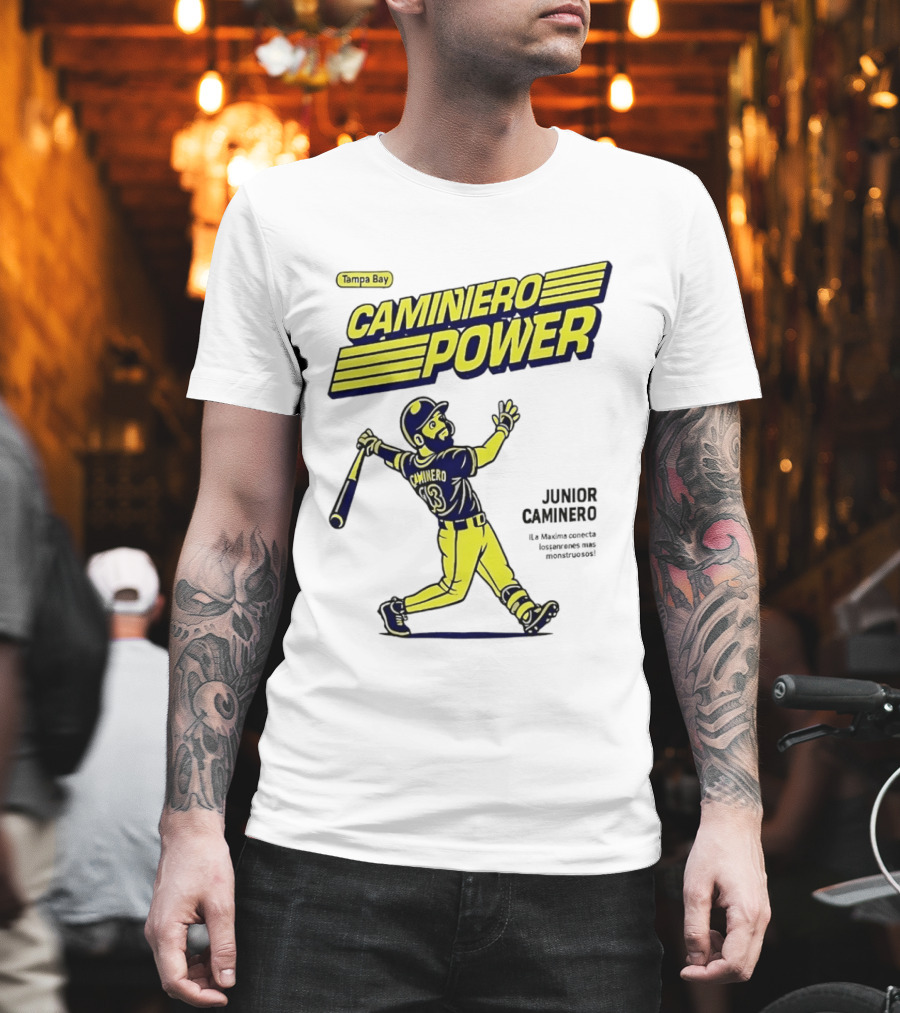 Junior Caminero Tampa Bay Caminero Power Baseball 13 T-Shirt