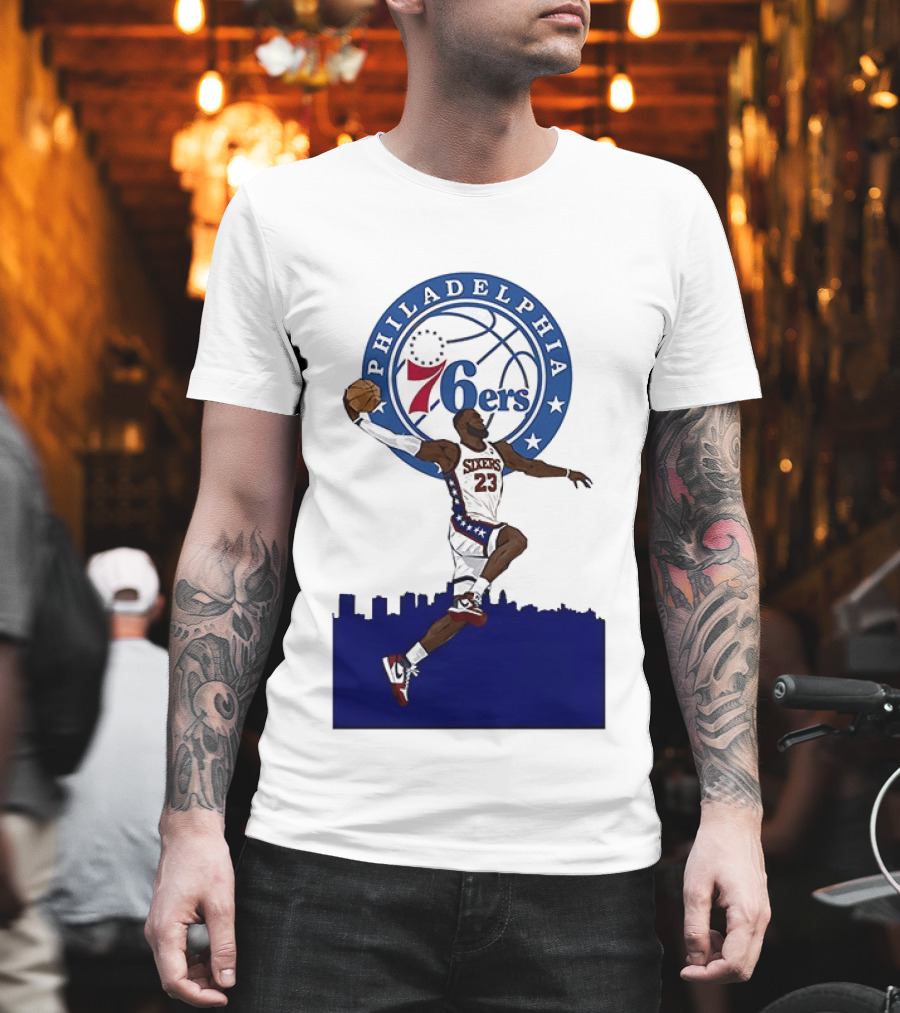Philadelphia 76ers LeBron James Fly Guy Basketball 6ers T-Shirt
