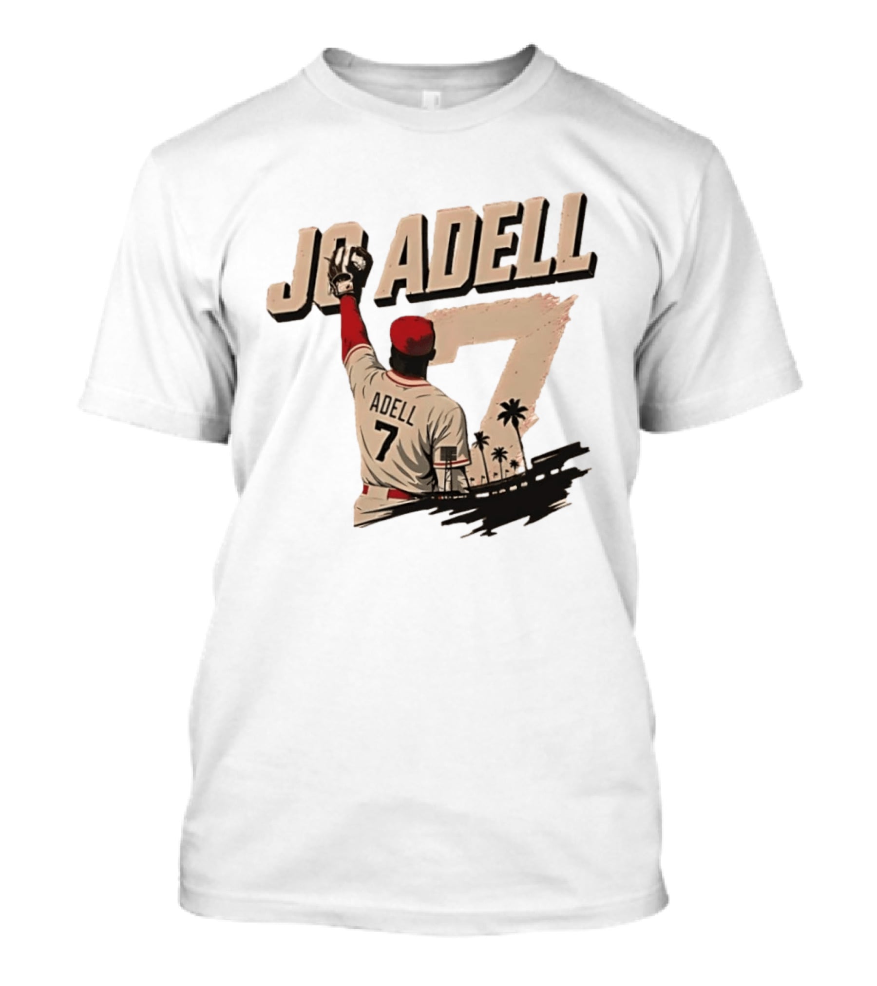 Los Angeles Angels Jo Adell Number 7 Baseball Sports Palm Trees T-Shirt