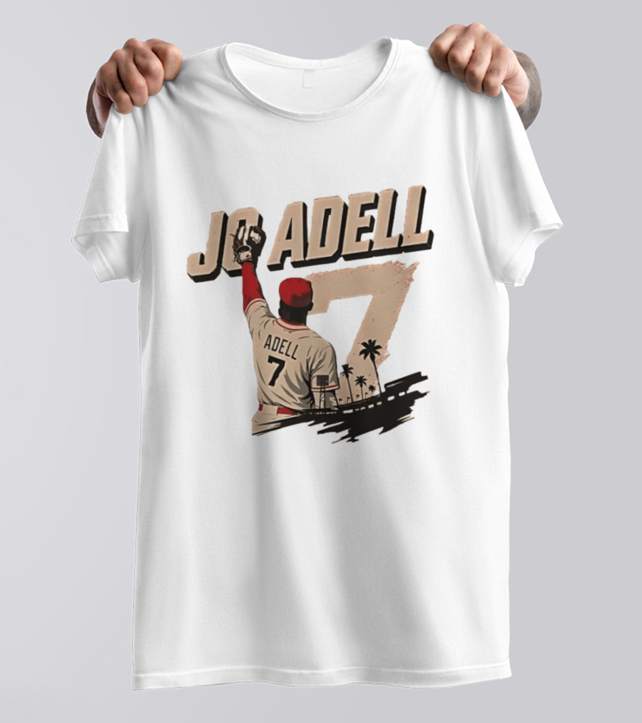Los Angeles Angels Jo Adell Number 7 Baseball Sports Palm Trees T-Shirt