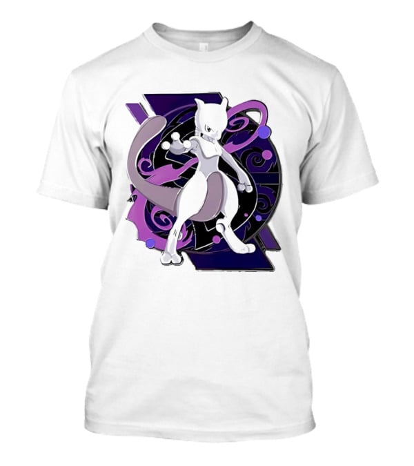 Pokemon Mewtwo Psychic Power Strike Dynamic Pose T-Shirt