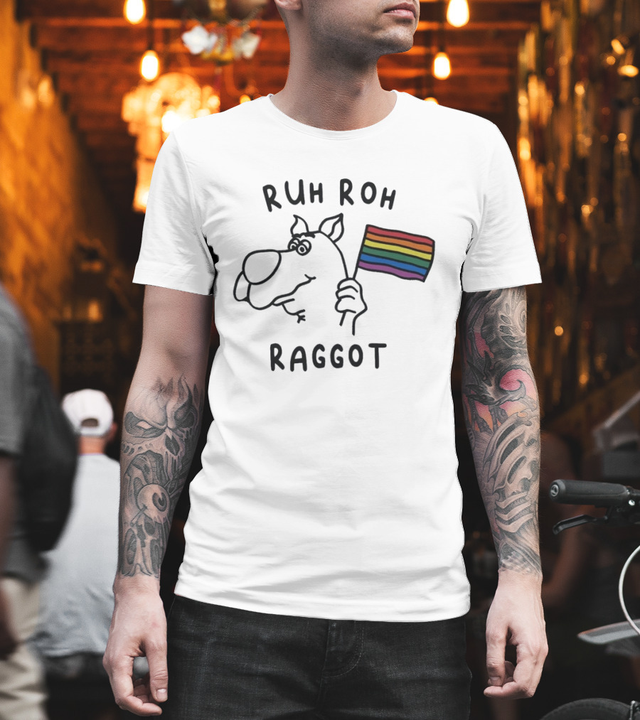 Ruh Roh Raggot Scooby Doo Rainbow Pride Flag T-Shirt