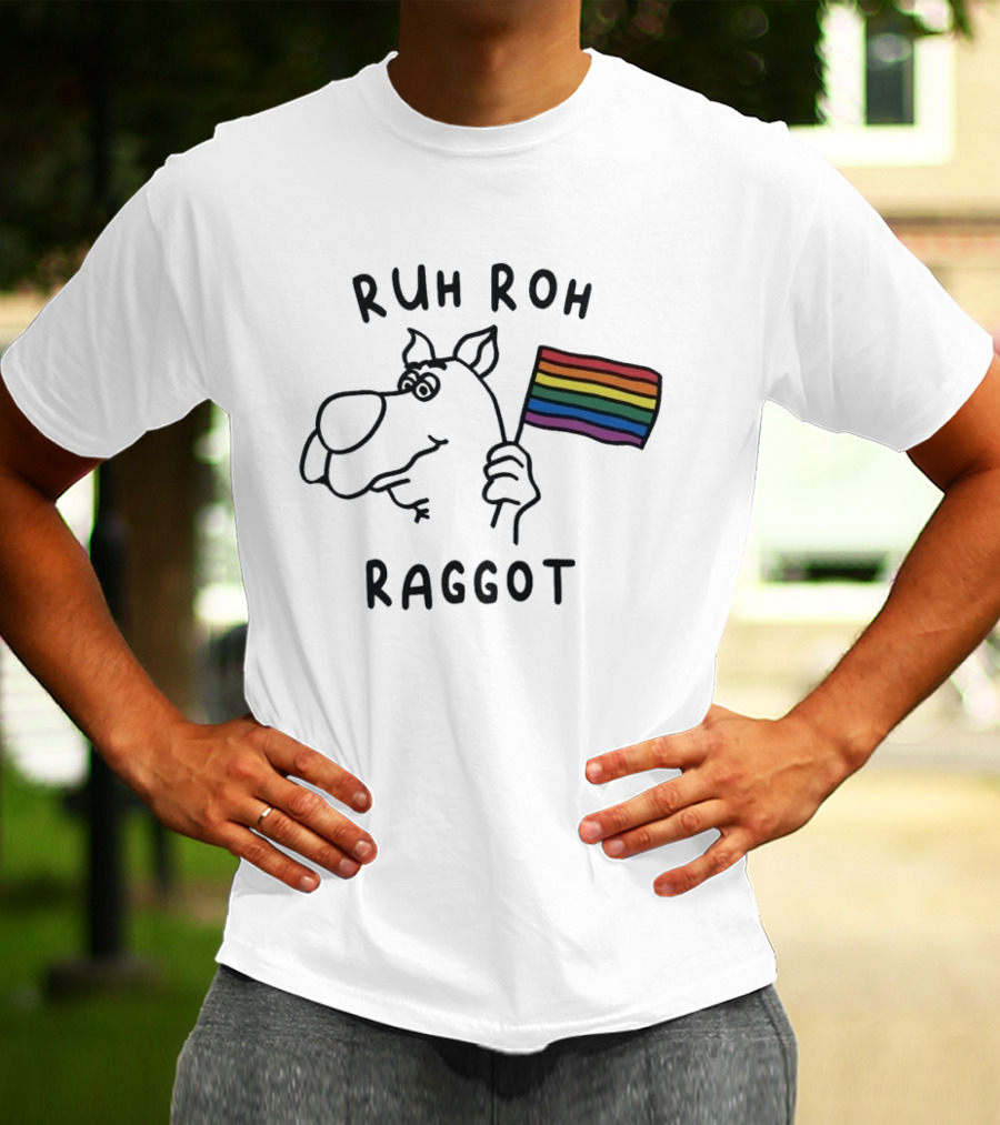 Ruh Roh Raggot Scooby Doo Rainbow Pride Flag T-Shirt