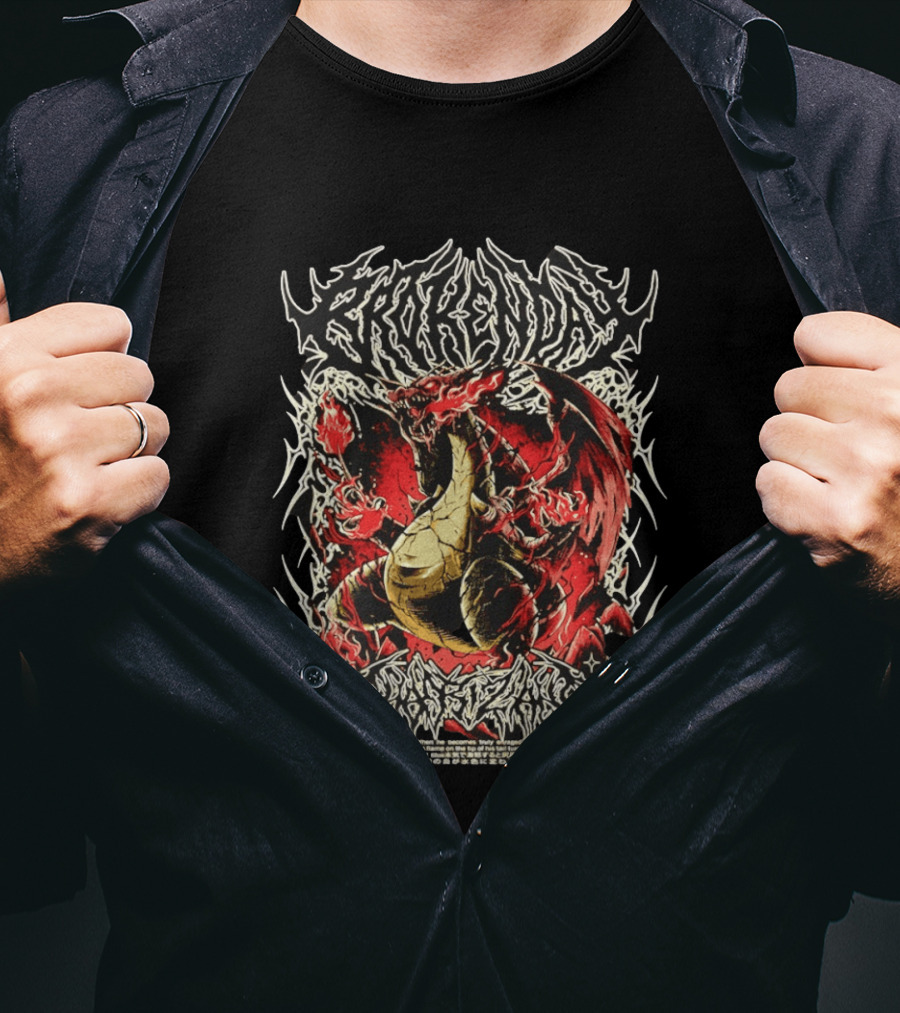 BrokenDay Charizard Black Flame Pokémon Bootleg T-Shirt