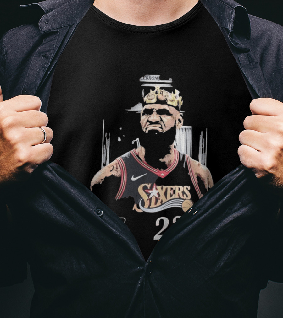Philadelphia 76ers LeBron James Crown 23 Signature Basketball T-Shirt