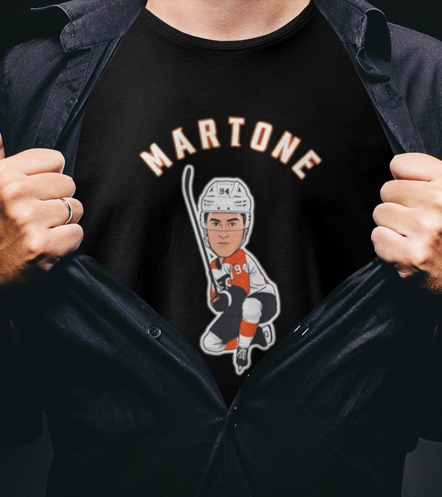 Martone 94 Hockey Player Cartoon T-Shirt