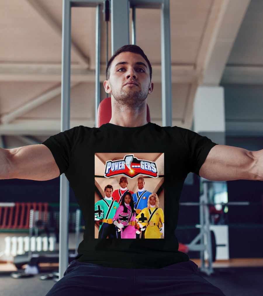 Power Rangers Samurai Team Red Green Pink Yellow Blue Characters T-Shirt