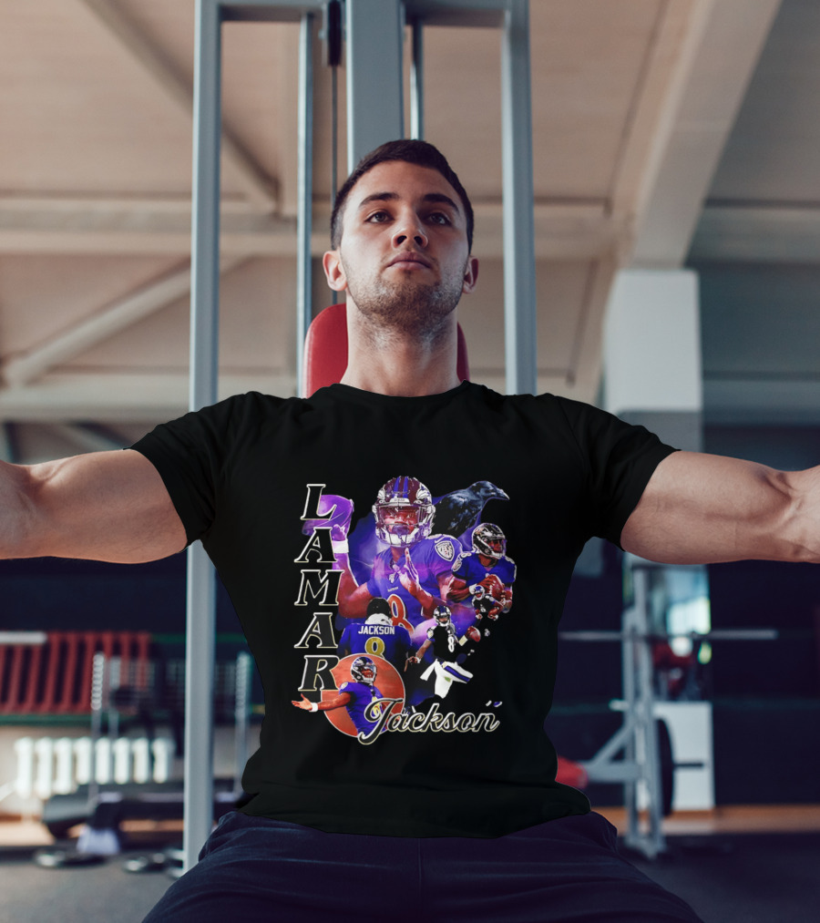 Lamar Jackson Baltimore Ravens Football Collage T-Shirt