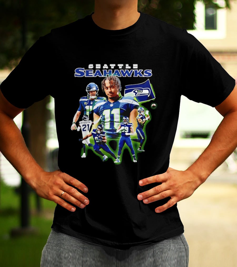 Seattle Seahawks Witherspoon 21 14 11 99 Player Collage T-Shirt