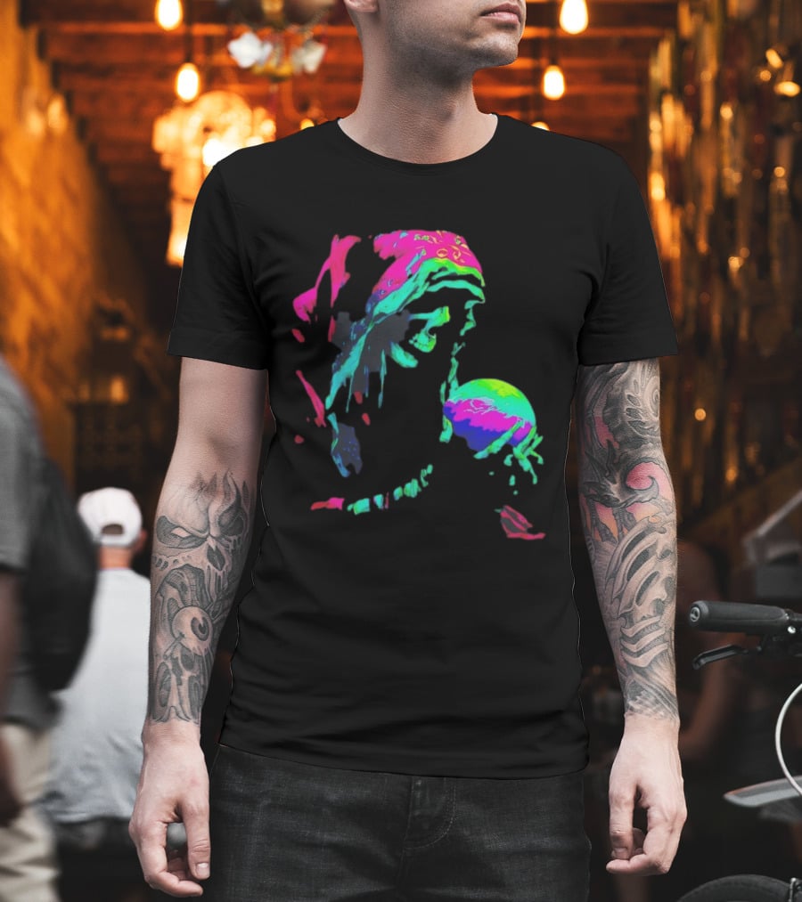 Skeleton The Prophet Psychedelic Vivid Colors Alışveriş Yap T-Shirt