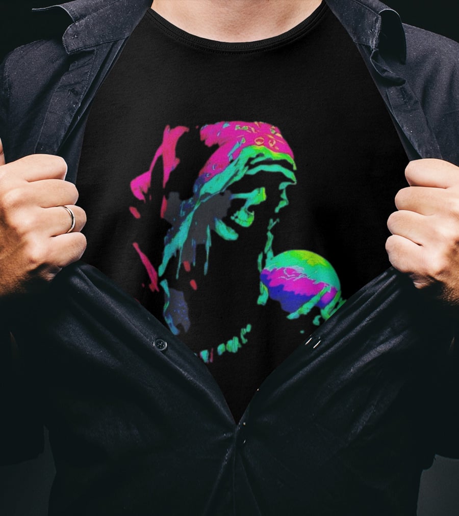 Skeleton The Prophet Psychedelic Vivid Colors Alışveriş Yap T-Shirt
