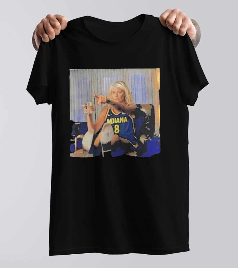 Sophie Cunningham Indiana Number 8 Rick Dalton Leonardo DiCaprio Pointing Scene T-Shirt