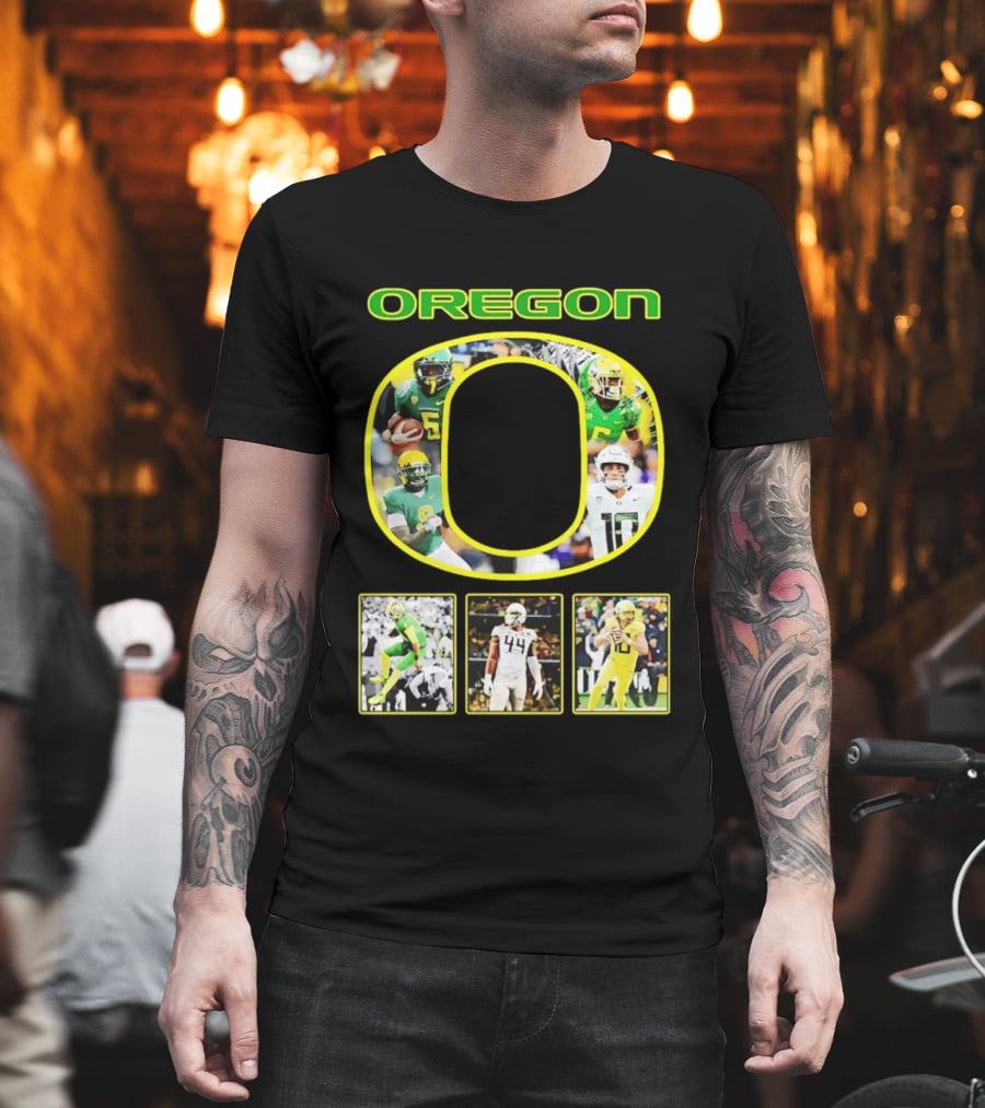 Oregon Ducks Football Players Collage NCAA Team Spirit T-Shirt