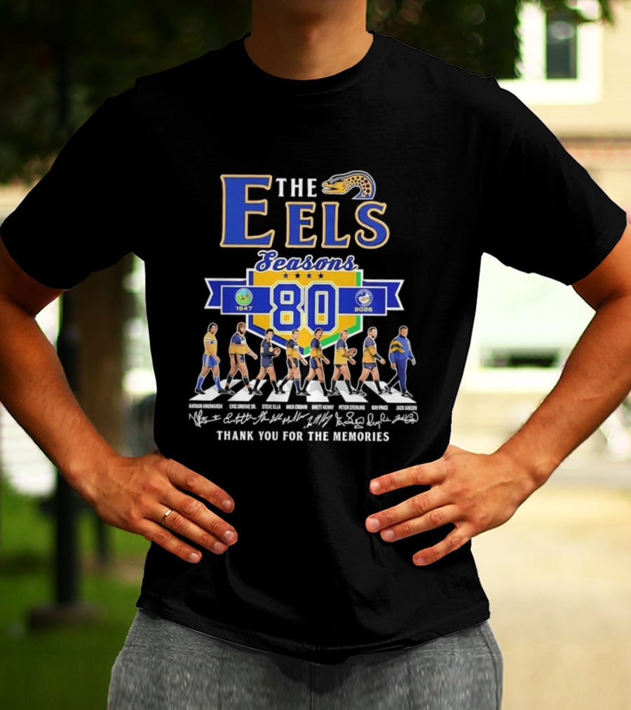 Parramatta Eels The Eels 80 Seasons 1947 2026 Abbey Road Thank You For The Memories T-Shirt