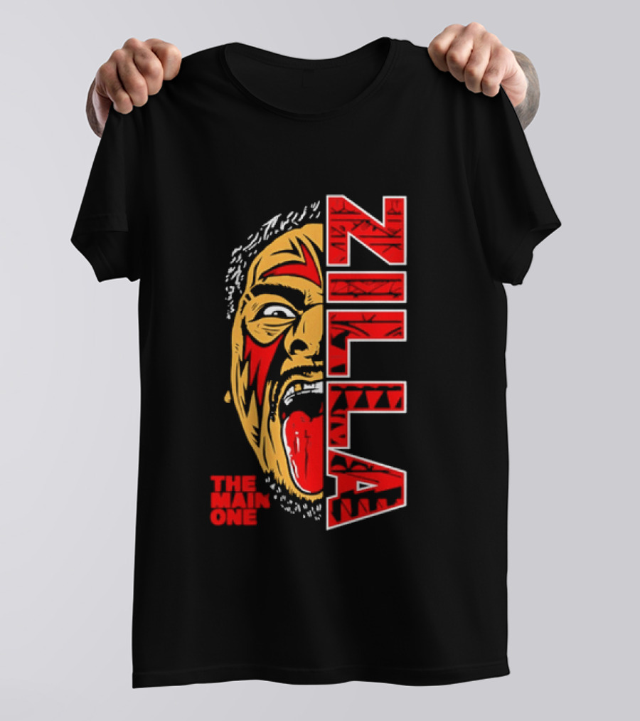 The Main One Zilla Tribal Wrestling Face T-Shirt