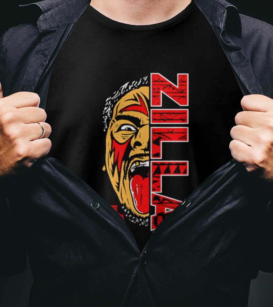 The Main One Zilla Tribal Wrestling Face T-Shirt