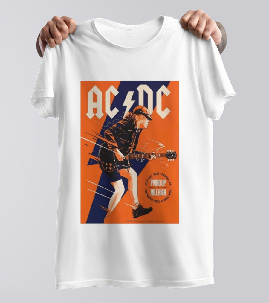 ACDC PWR UP Mile High Denver July 28 2026 Empower Field Event T-Shirt