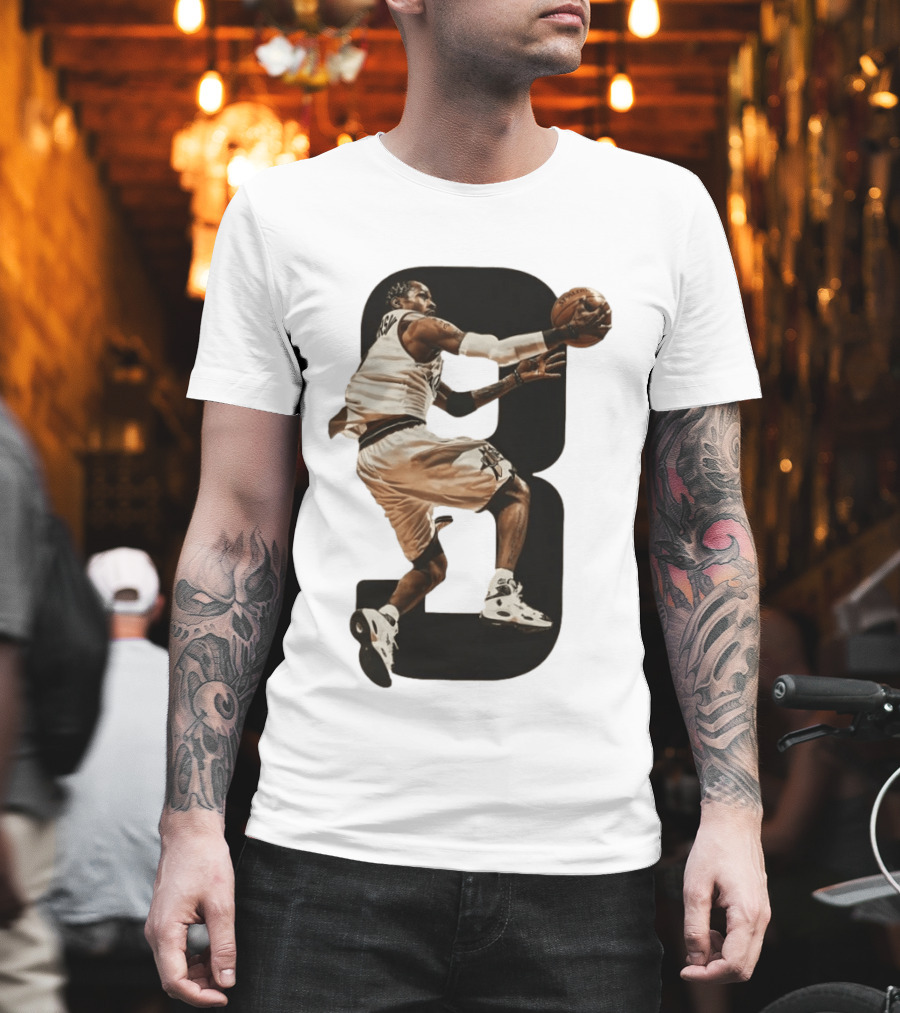Allen Iverson Number 3 Basketball Legend Iconic Dunk T-Shirt