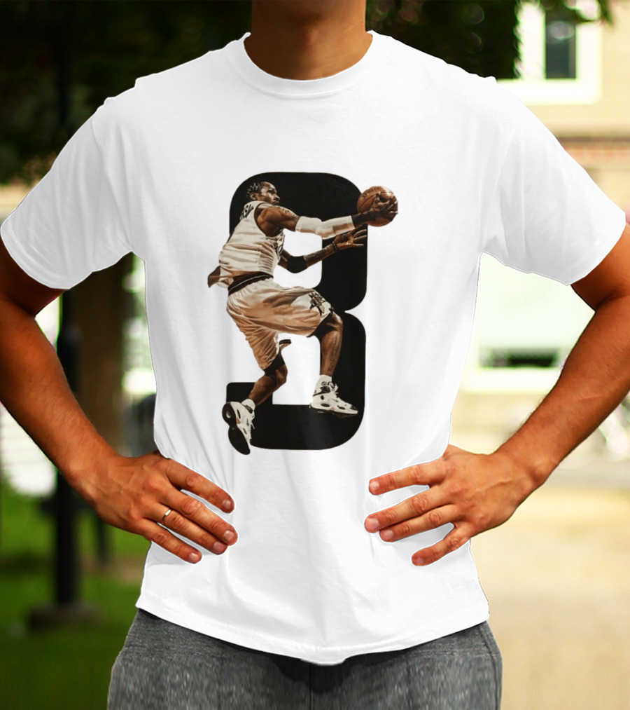 Allen Iverson Number 3 Basketball Legend Iconic Dunk T-Shirt