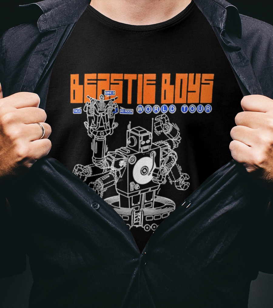 Beastie Boys World Tour MCA Adrock Mike D Robot Performing Music T-Shirt