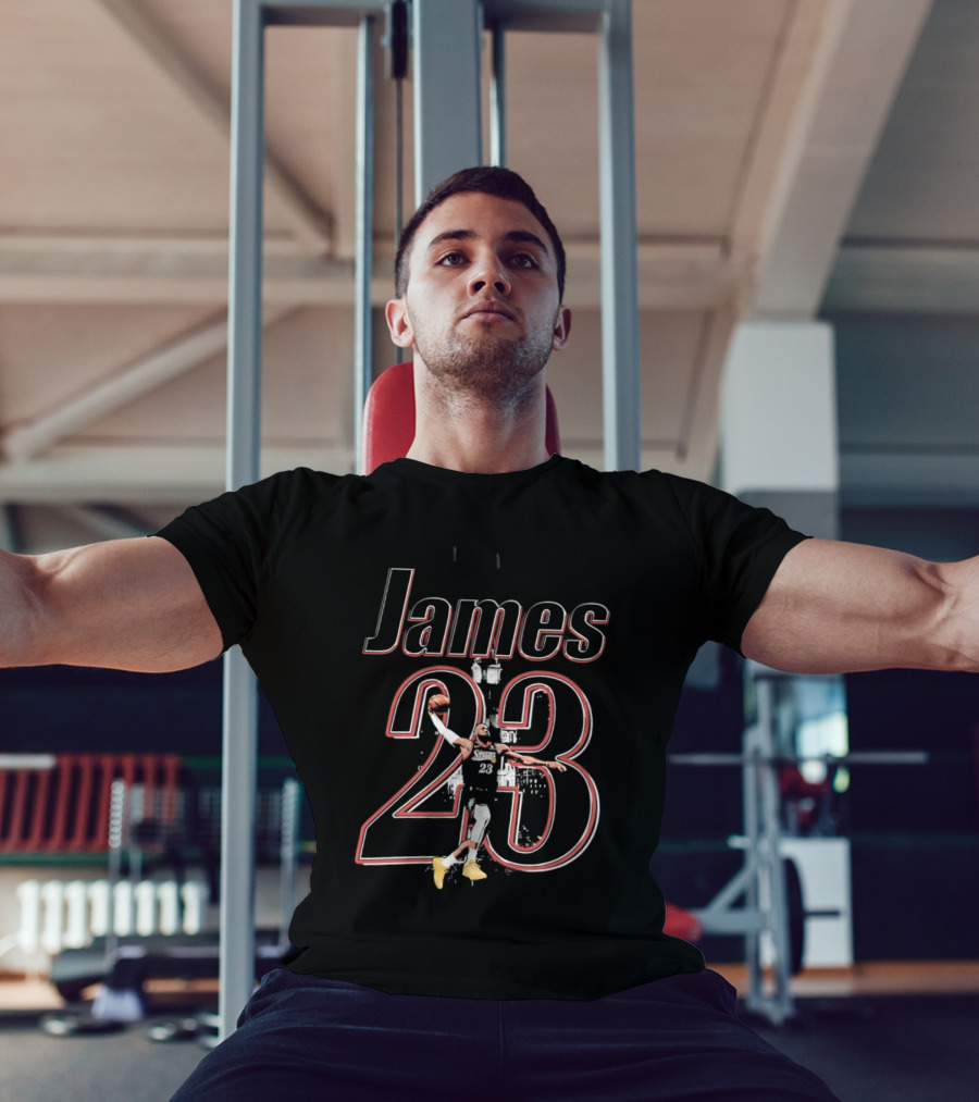 James 23 Basketball Player Action Dunk T-Shirt