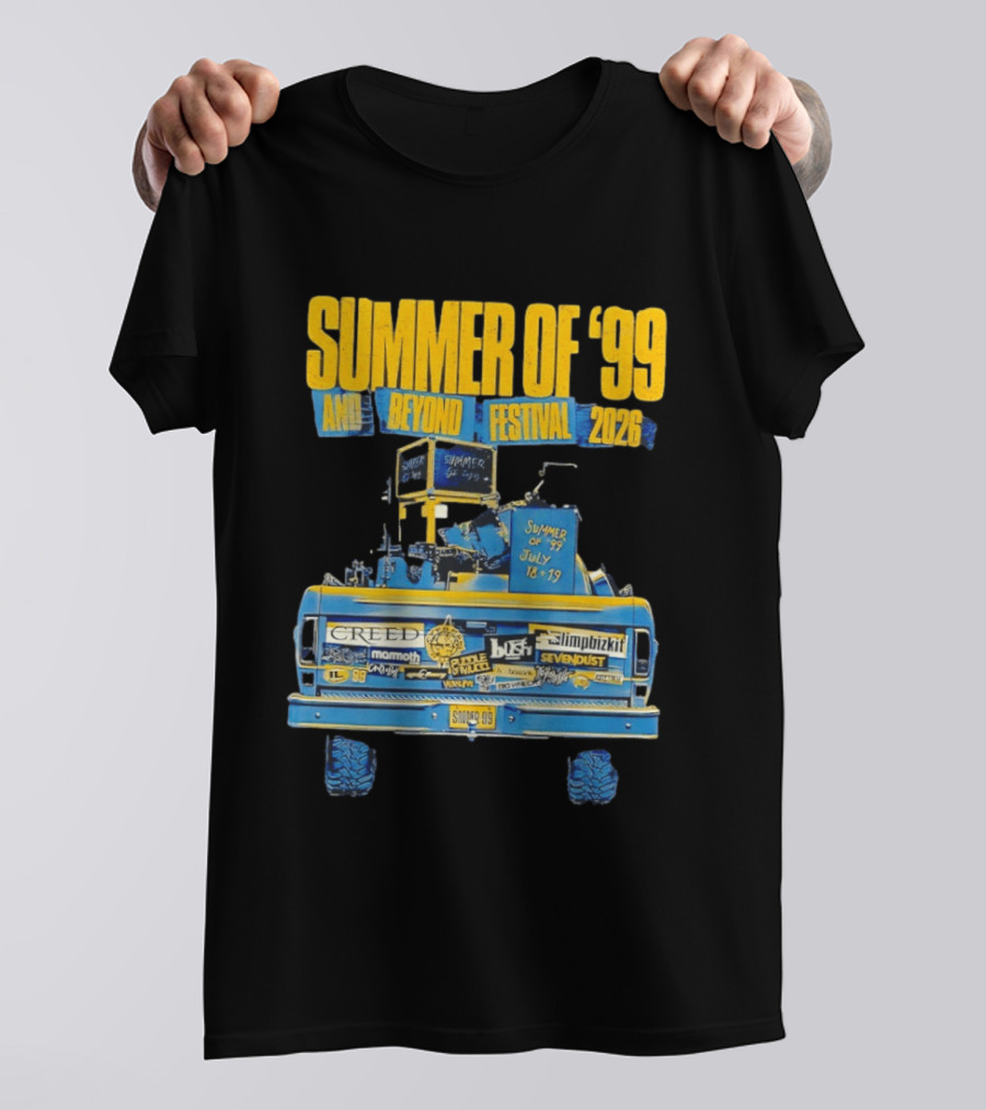 Summer Of '99 And Beyond Festival 2026 Creed Limp Bizkit Sevendust July 18 19 T-Shirt
