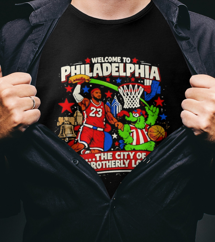 Welcome To Philadelphia The City Of LeBrotherly Love Basketball Stars 23 T-Shirt