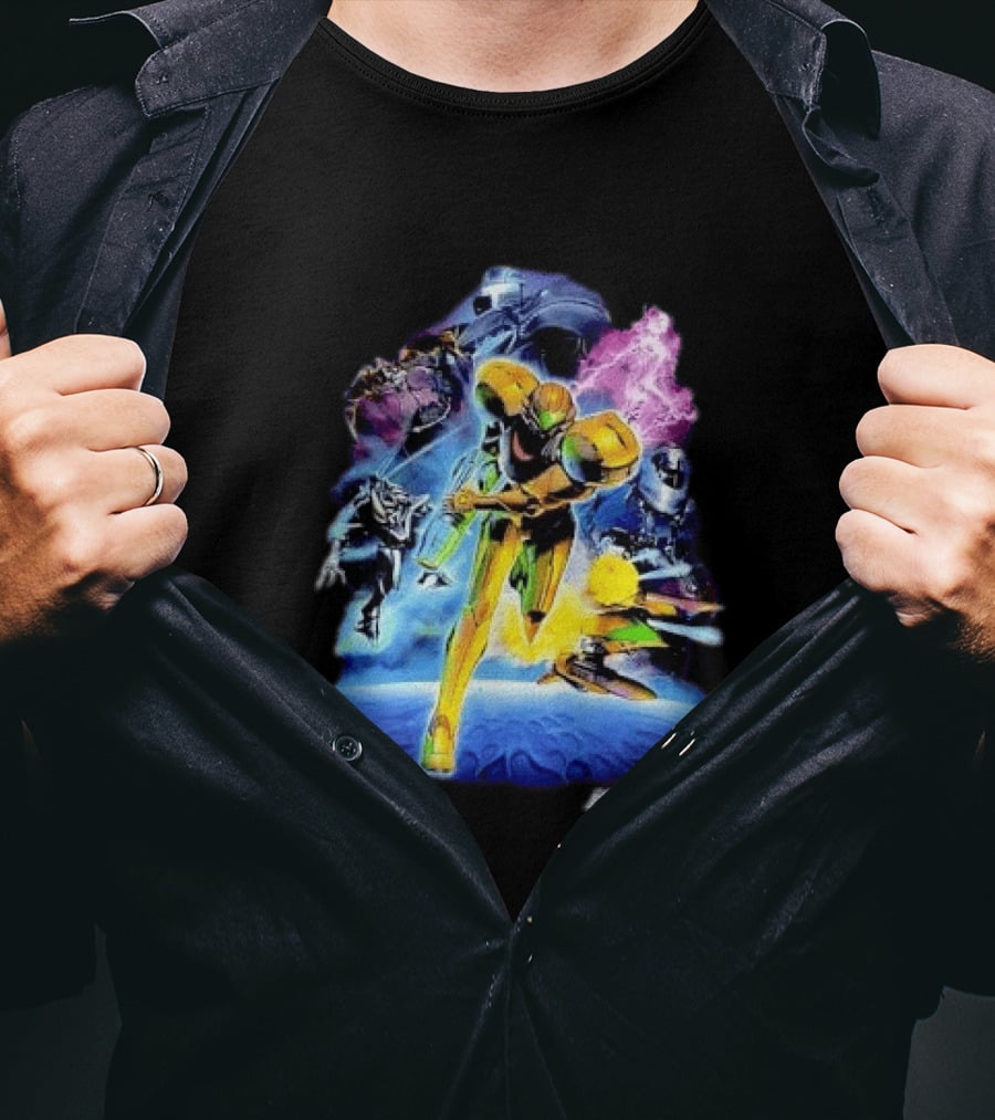 Metroid Prime 3 Corruption Samus Aran Action Scene T-Shirt