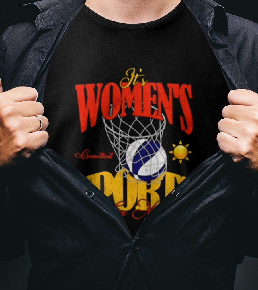 It's Women's Connecticut Sports For Me Basketball Sun And Net T-Shirt