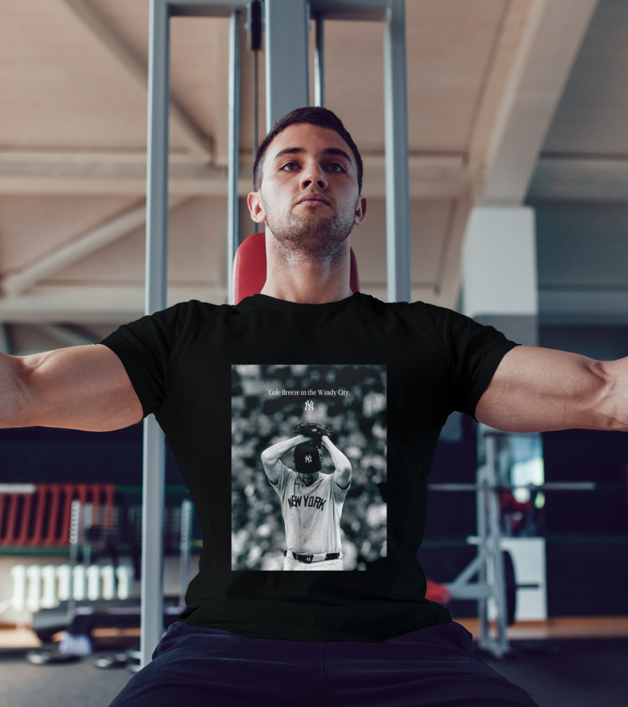 New York Yankees Cole Breeze Pitching Moment In The Windy City T-Shirt
