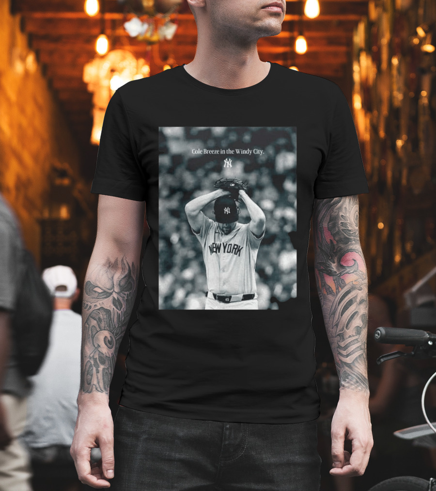 New York Yankees Cole Breeze Pitching Moment In The Windy City T-Shirt